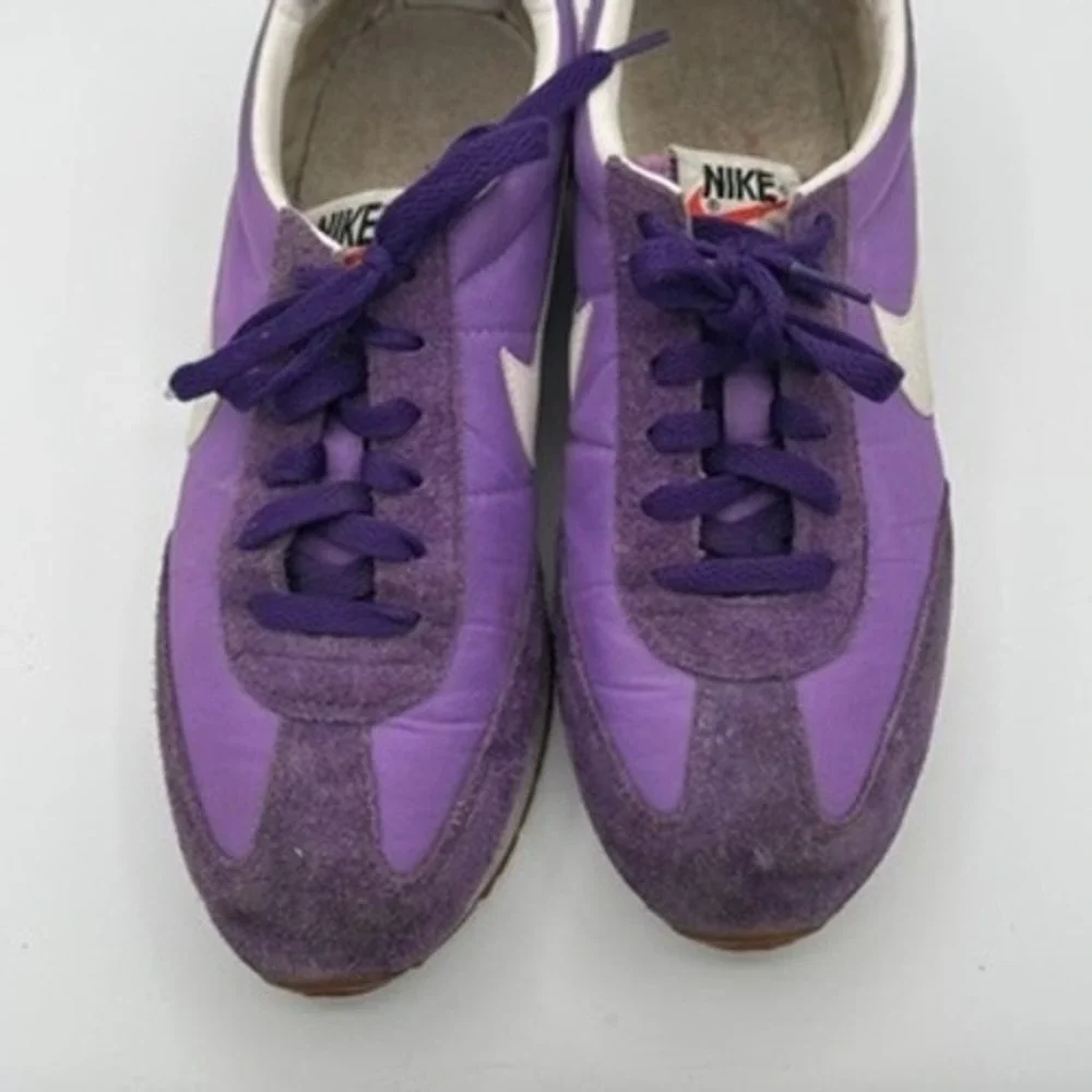 Nike Cortez Sneakers Women Sz 9 Purple Suede Nylon Retro Running Shoes